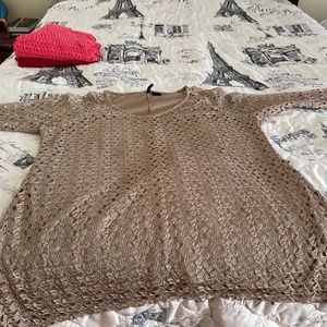 Elegant lined crochet sweater